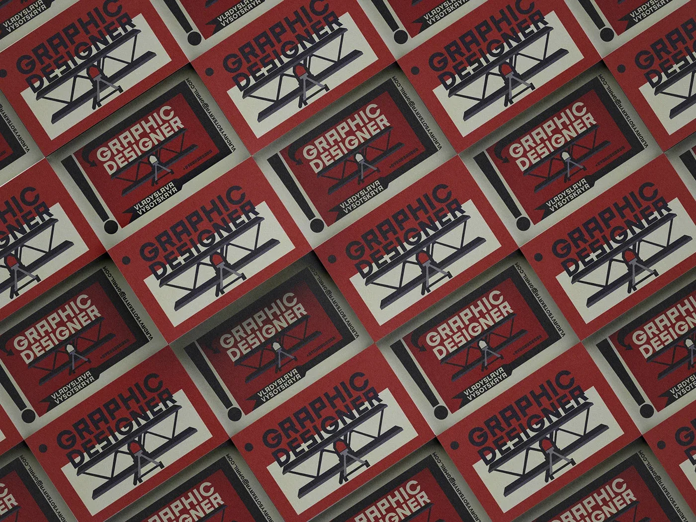 Business card — brutalist grid